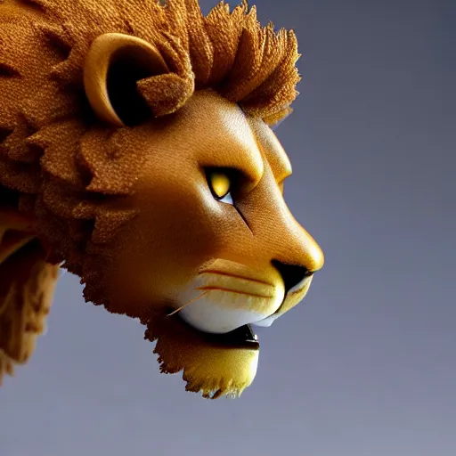 Prompt: a nendoroid lion, side view, full body, 4 k, highly detailed, subject centered, uncropped, studio photography, artstation trending