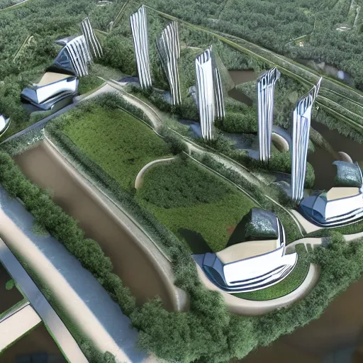 Image similar to futuristic buildings, city, in liberland