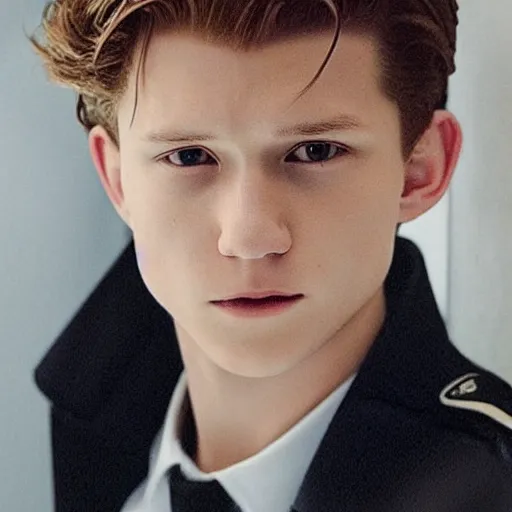 Prompt: detailed of tom holland as johan liebert, well - mannered, charismatic, and compassionate yet somewhat aloof young man who possesses a myriad of favorable traits and can easily overwhelm individuals with his seemingly flawless nature - n 4