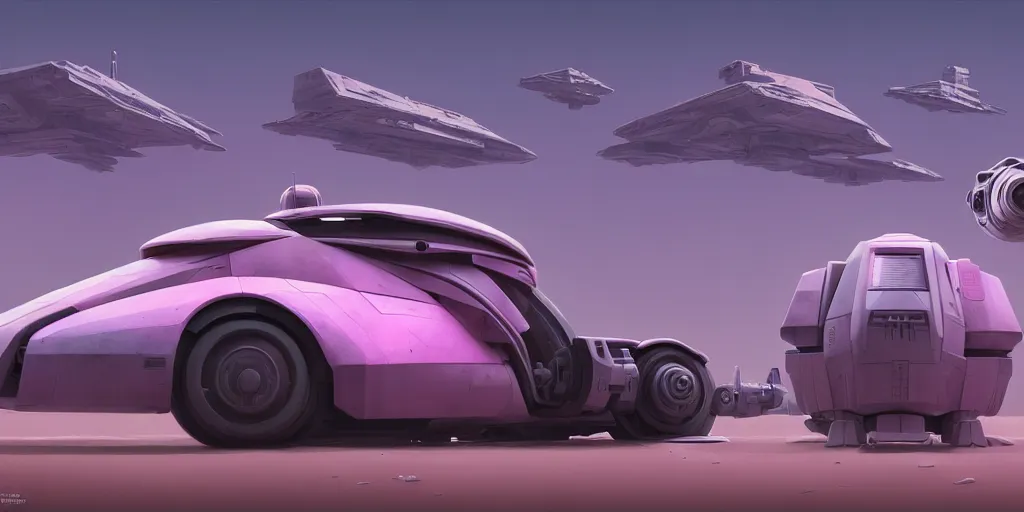 Image similar to Hard Surface Shape Form Exploration, Detailed, 8k, sci-fi, pastel colors, props, panel, concept, simon stalenhag ,syd mead, vehicle, speeder, parts,modular, insane detail, spaceship , complex geometry, mega collection, Star Wars