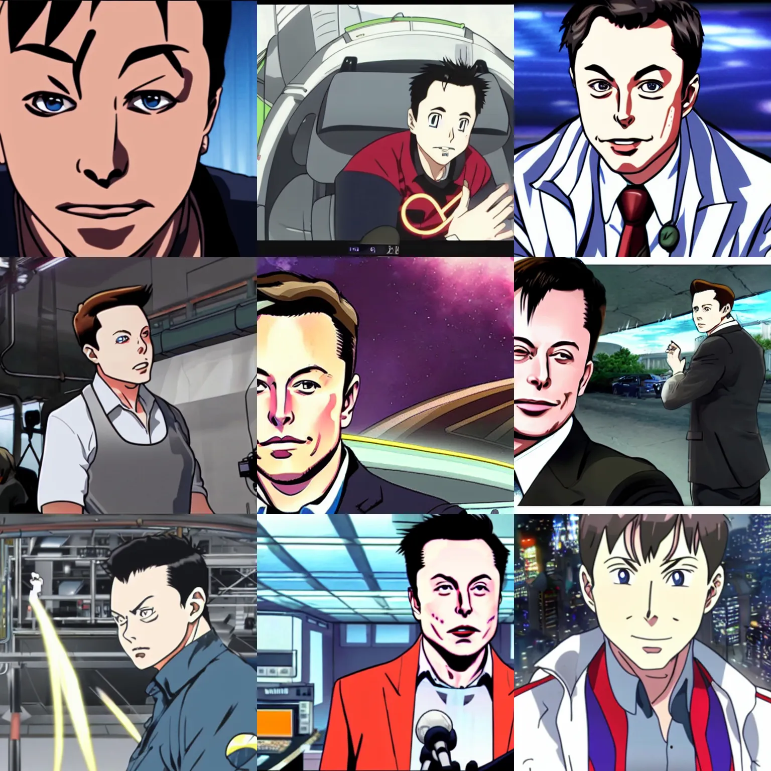 Prompt: elon musk, screenshot from a 2012s anime