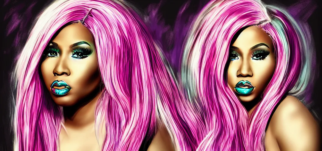 Prompt: digital art, nicki minaj