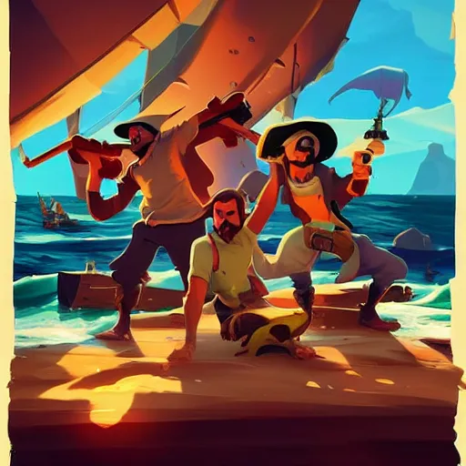 Image similar to painting treasure on sea of thieves game smooth median photoshop filter cutout vector, behance hd by jesper ejsing, by rhads, makoto shinkai and lois van baarle, ilya kuvshinov, rossdraws global illumination