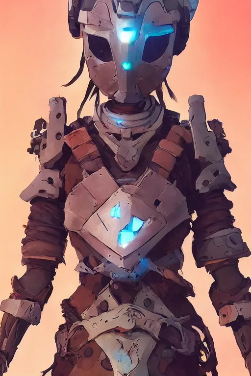 Image similar to combination suit armor aloy horizon forbidden west horizon zero dawn robot ninja mask helmet backpack tribal, art gta 5 comics, official fanart behance hd artstation by jesper ejsing, by rhads, makoto shinkai and lois van baarle, ilya kuvshinov, ossdraws radiating a glowing aura cgi rtx 2 0 2 2