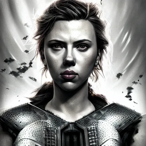 Prompt: scarlett johansson portrait, dystopia core, apocalyptic, armor, warrior, dramatic, sharp focus, fiction, neon, fantasy, hyper detailed, digital art, trending in artstation, cinematic lighting, studio quality, smooth render, unreal engine 5 rendered, octane rendered, art style and nixeu and wlop and krenz cushart