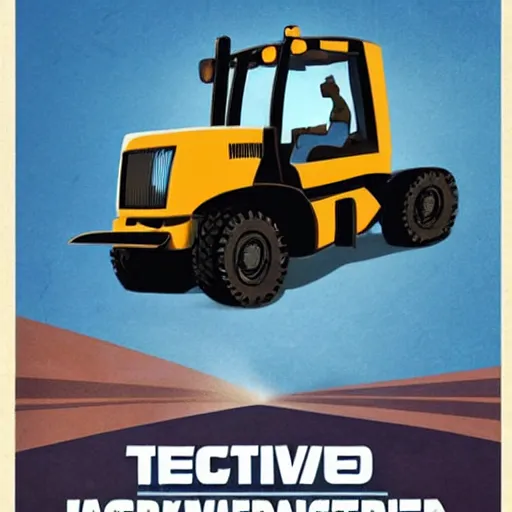 Prompt: poster of the action movie : forklift certified, forklift
