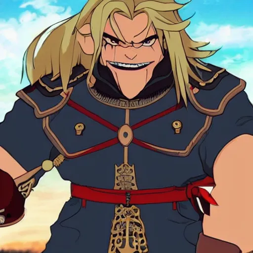 Prompt: jack black as a fullmetal alchemist character