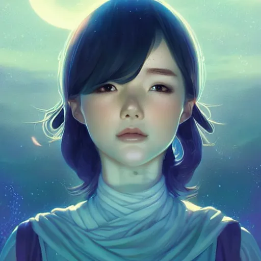 Image similar to beautiful yuna the summoner has a headache. optical illusion art by ilya kuvshinov lois van baarle ross tran range murata artgerm katsuhiro otomo norman rockwell. highly detailed intricately sharp focus mystically trending deviantart, pinterest, vogue italia, unreal engine 5, 4 k uhd image