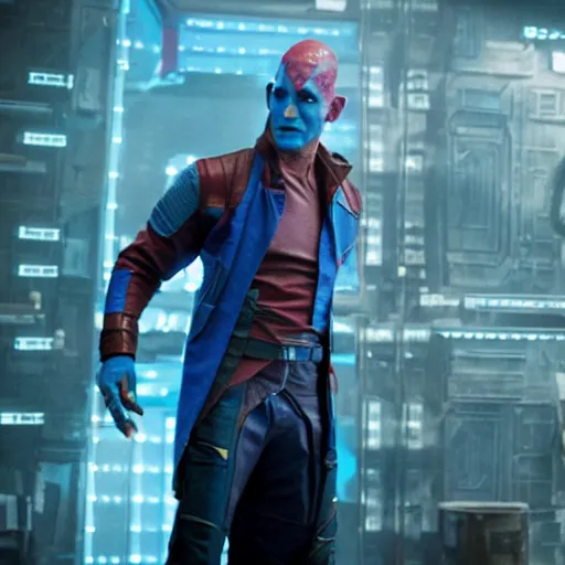 Image similar to film still of Jeff Goldblum as Yondu in Guardians of the Galaxy