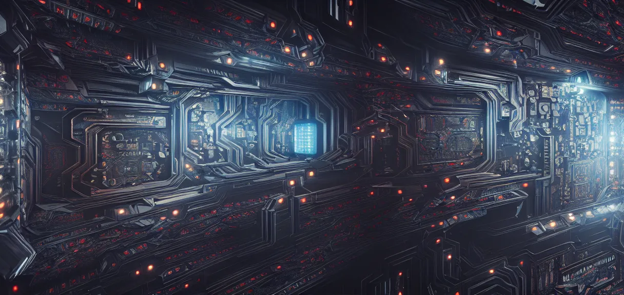 Prompt: fractal motherboard, greg rutkowski, esuthio, craig mullinshyper, scifi, symmetry fractal, octane render, detailed realistic 8 k,