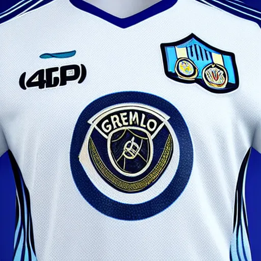 Prompt: Grêmio FBPA soccer jersey, realistic, 4k,super detailed, very real, uhd, real life