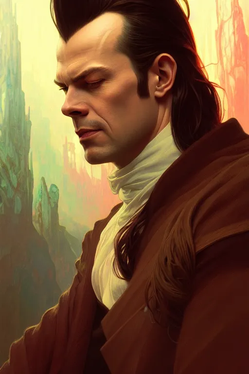 Prompt: a portrait of elrond, fantasy, sharp focus, intricate, elegant, digital painting, artstation, matte, highly detailed, concept art, illustration, ambient lighting, art by ilya kuvshinov, artgerm, alphonse mucha, and greg rutkowski