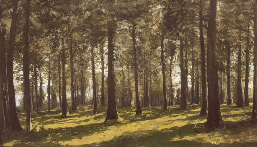 Image similar to a beautiful row of trees, blank black background by eugene von guerard, ivan shishkin, john singer sargent