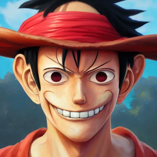 prompthunt: 17th century pirate portrait of Monkey D. Luffy from One Piece,  anime, octane render, artstationhq, artstationhd, cinematic, 4K, 8K,  trending on artstation, highly detailed, highly realistic, digital art