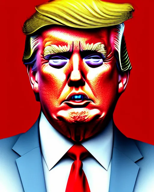 Image similar to digital art, portrait of donald trump sweating profusely, by alan dean, by ross tran, ultra detailed, character design, concept art, trending on artstation,