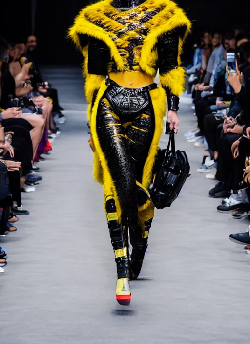 Image similar to hyperrealistic and heavy detailed balenciaga runway show of mortal kombat, leica sl 2 5 0 mm, vivid color, high quality, high textured, real life