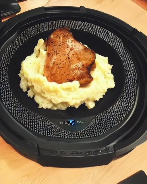 Image similar to razer LED porkchops and mashed potatos, HD, trending on artstation, instagram post, LED