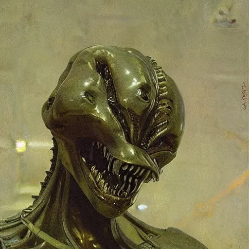 Image similar to alien by ilya repin