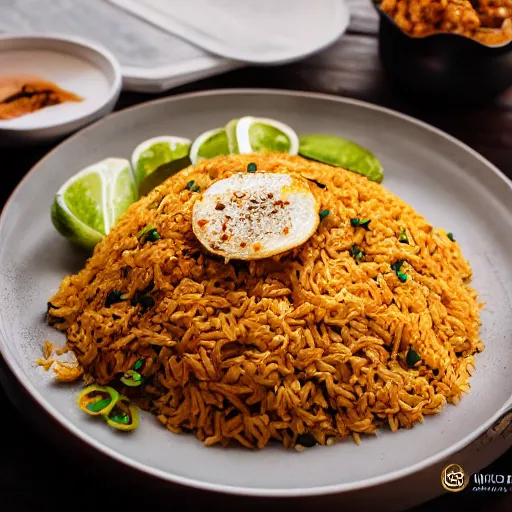 Image similar to nasi goreng mawut, realistic, sharp focus, 8 k high definition, insanely detailed, intricate, elegant, food photography