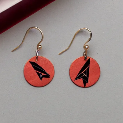 Prompt: segmented 2d earrings, magical symbols