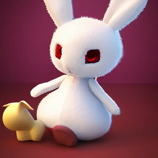 Image similar to cute fumo plush bunny girl, floppy ears, furry anime, vray