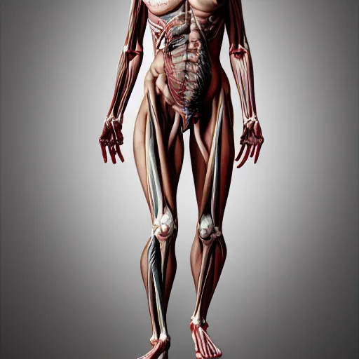Image similar to map of the human body, biomechanics, award-winning, trending on artstation, photorealistic