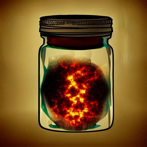 Prompt: the earth trapped inside a glass jar, digital art, trending on art station