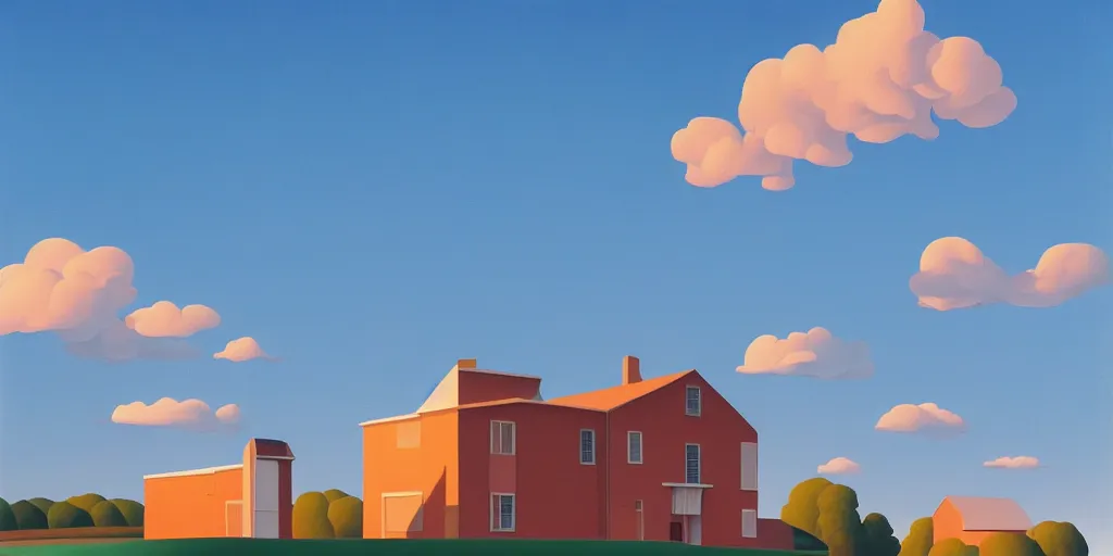 Prompt: smile, blue sky, summer evening, kenton nelson