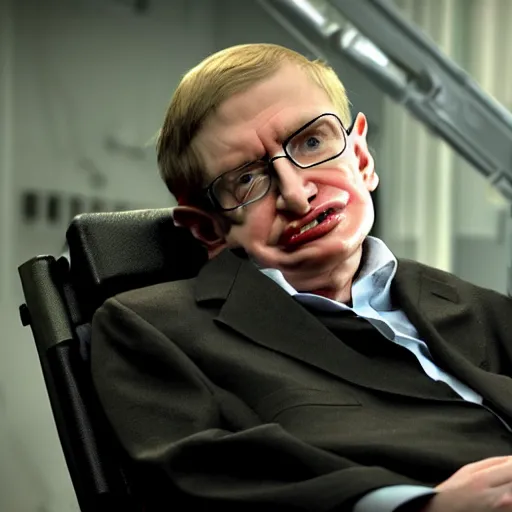 Image similar to Stephen Hawking as The Punisher, cinematic, photorealistic, movie still, 8k