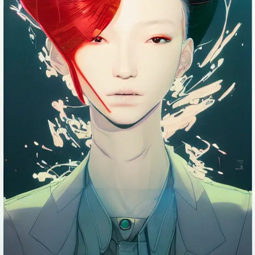 Image similar to prompt : fashion tv character portrait soft light painted by james jean and katsuhiro otomo and erik jones, inspired by akira anime, smooth face feature, intricate oil painting, high detail illustration, sharp high detail, manga and anime 1 9 9 9