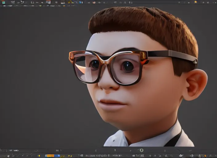 Image similar to nerd emoji, ultra realistic 4 k unreal engine very cinematic render with ray tracing bloom ambient occlusion strong reflections depth of field fog