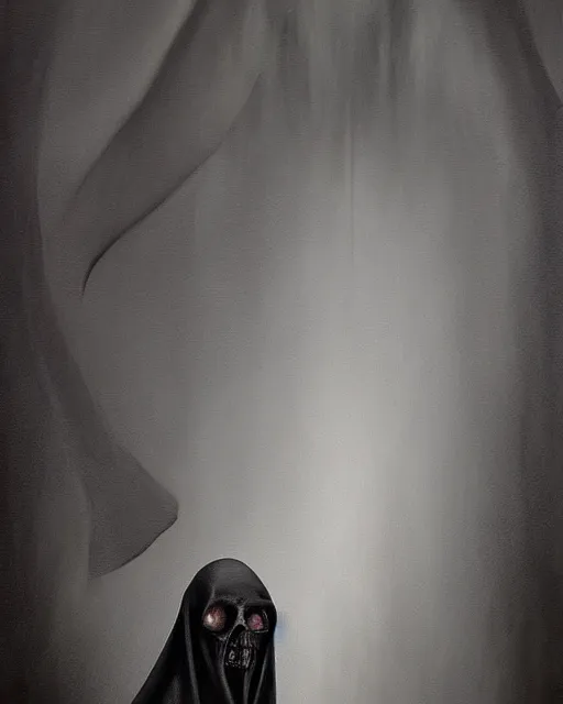 Prompt: Medium shot low angle creepy dementor, thin black hand, highly detailed, sharp focus, digital painting, oil painting, artwork, museum work, by Robert Bateman, by Carl Brenders,