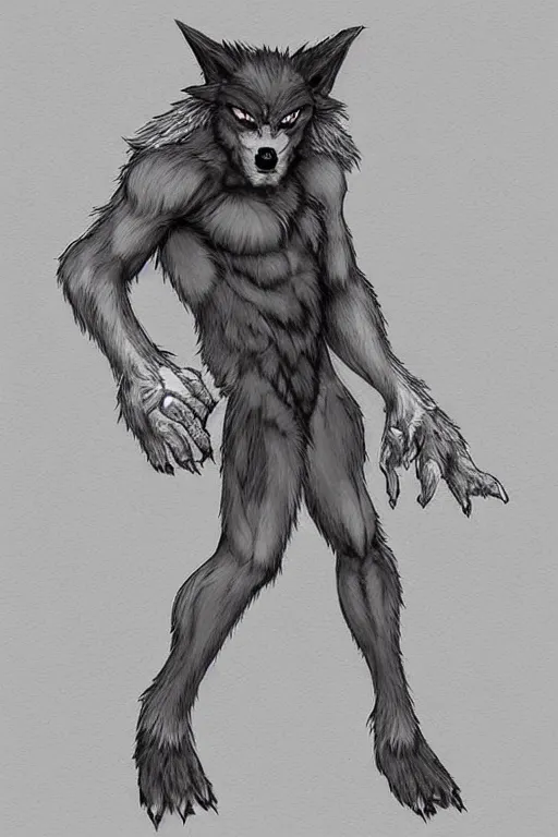 Image similar to a werewolf, fursona!!!!, by kawacy, trending on furaffinity, full body, furry art