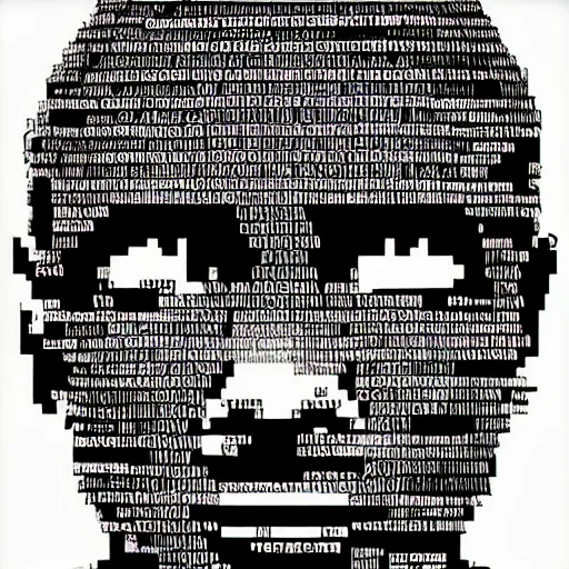 Image similar to ascii obama, soul shattering, fear inducing, text art, ascii art, forbidden knowledge