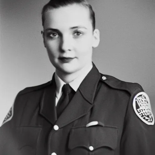 Prompt: a head and shoulders photograph of a police officer