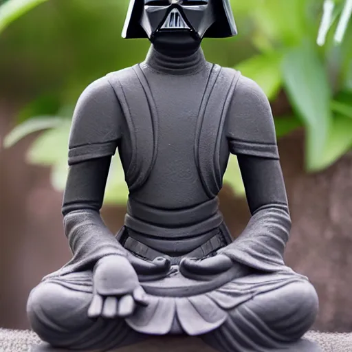 Image similar to female darth vader as buddha statue, 5 5 mm