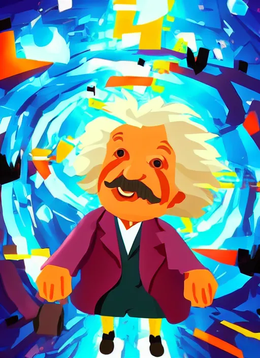 Image similar to Albert Einstein in the risk of rain 2 style