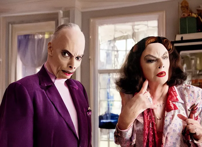 Image similar to a still from the new madcap john waters movie, 4 k