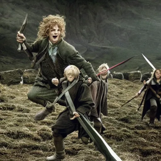 Image similar to they're taking the Hobbits to Isengard, to Isengard!