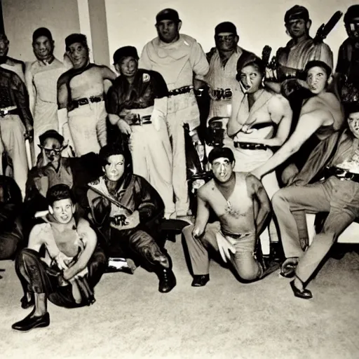 Image similar to boba fett in a 1950s puerto rican gang photo