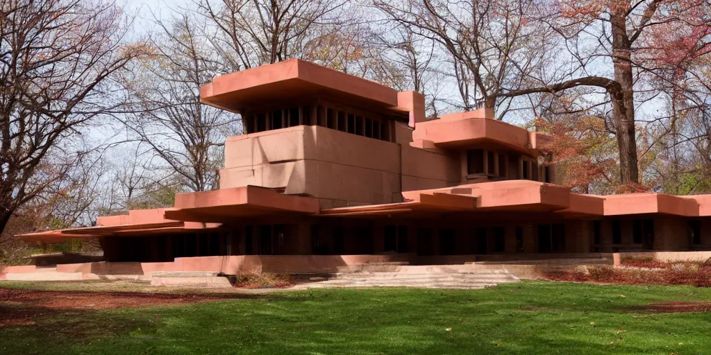 Image similar to brutality frank lloyd wright house, photo