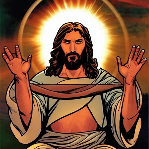 Prompt: Jesus Christ by Marvel Comics