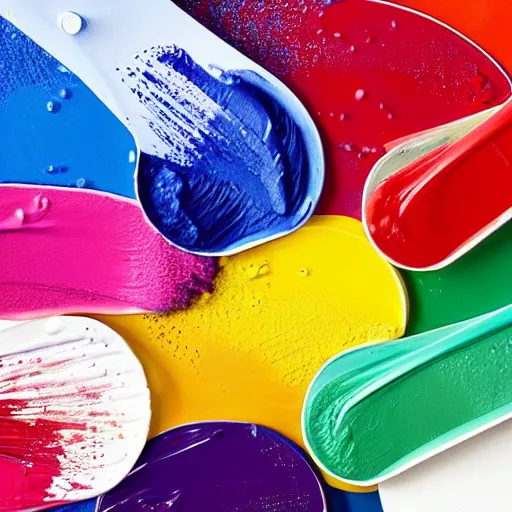 Prompt: colourful paint splashes, dulux,