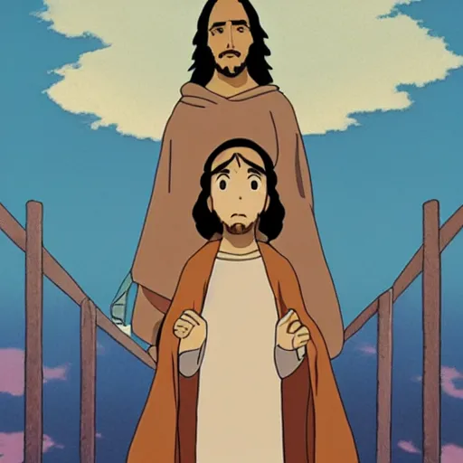 Image similar to jesus by studio ghibli