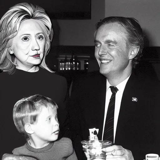 Prompt: hillary clinton is a witch who drinks children's blood by giger