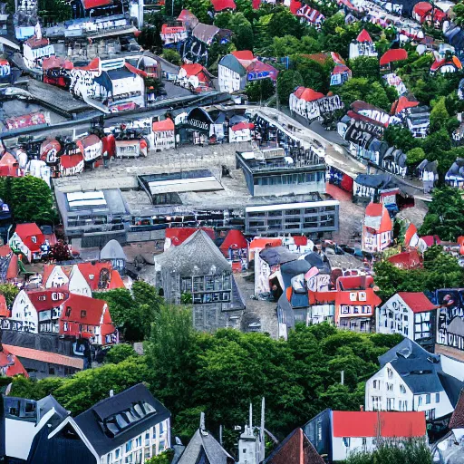 Image similar to tilt shift photo of Stavanger downtown,