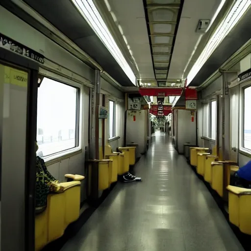 Image similar to photo of the inside of an empty Japanese train