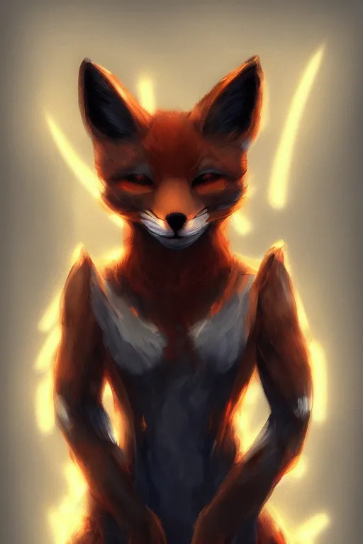 Image similar to a fox fursona, trending on artstation, by kawacy, furry art, digital art, cyberpunk, high quality, backlighting