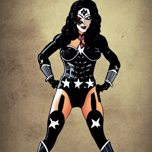 Prompt: Goth Wonder Woman