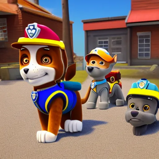 Image similar to george floyd in paw patrol, 3 d render, unreal engine, very detailed, tribute, masterpiece, cryengine